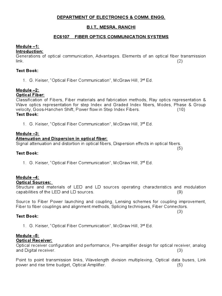 Fiber Optics Communication Systems Overview | PDF | Optical Fiber ...