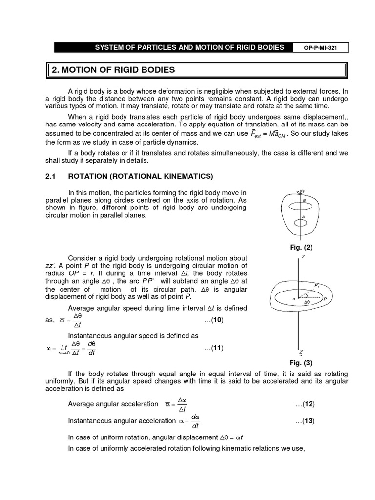 Rotation Theory II | PDF | Rotation Around A Fixed Axis | Torque