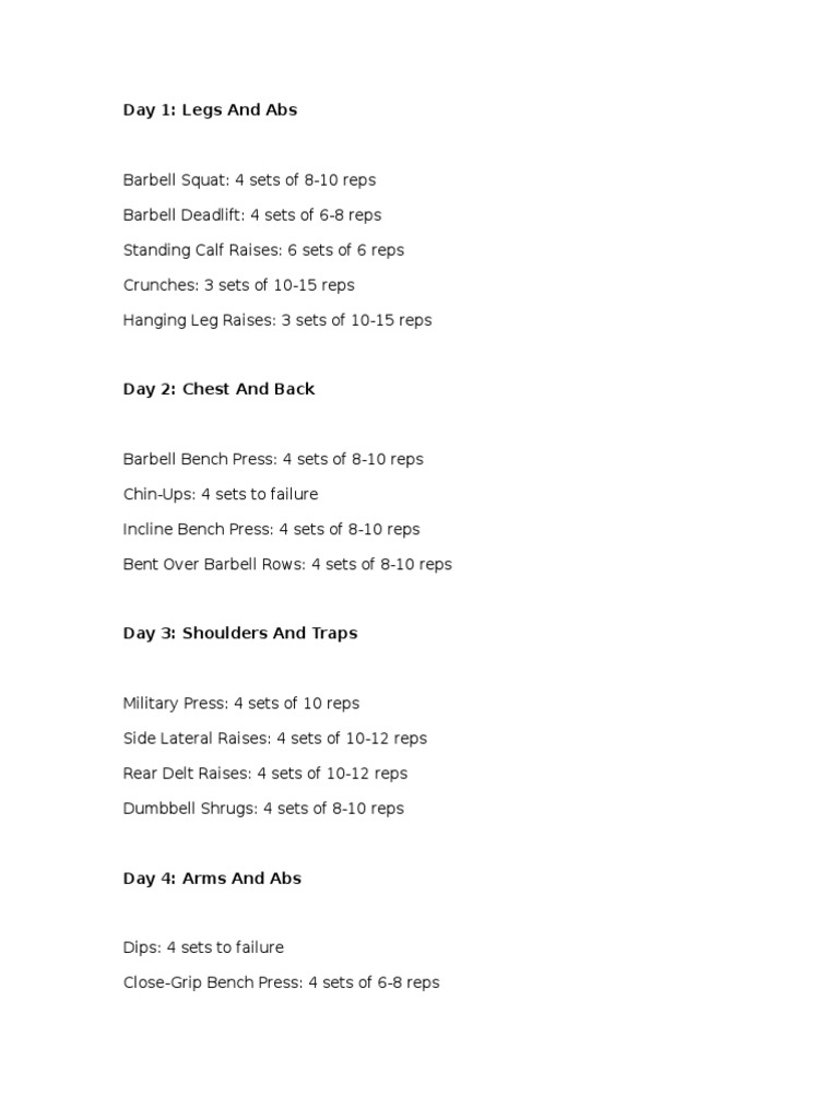 Lee Priest Workout Plan Overview | PDF | Wellness