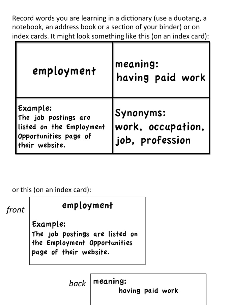 Employment Definition & Synonyms | PDF