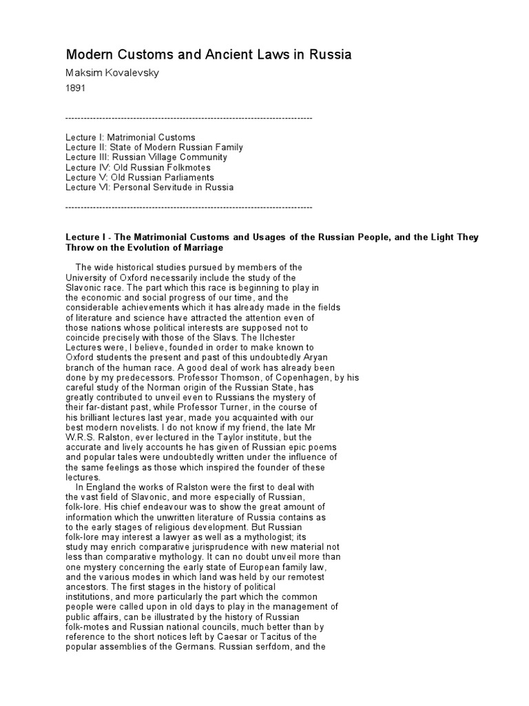 Russian Law PDF Wedding Marriage