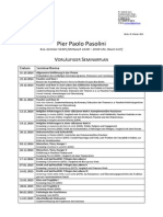Pier Paolo Pasolini - Seminarplan - W. S