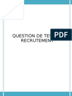 Test de Recrutement