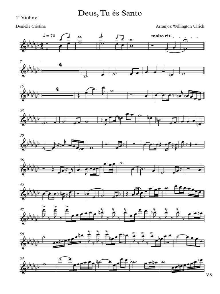 Deus Tu És Santo - Violino 1 | PDF, image size:768x1024