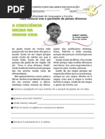 Atividade de Leitura e Escrita _ Laço Cultural - Ser Negro
