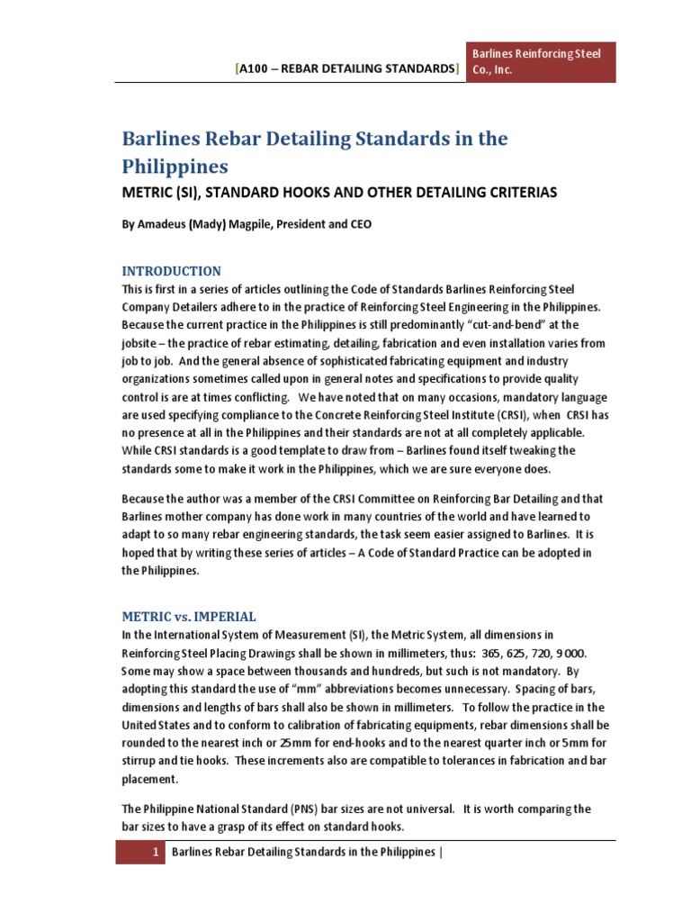 Rebar Detailing Standards PDF Building Materials Building Engineering