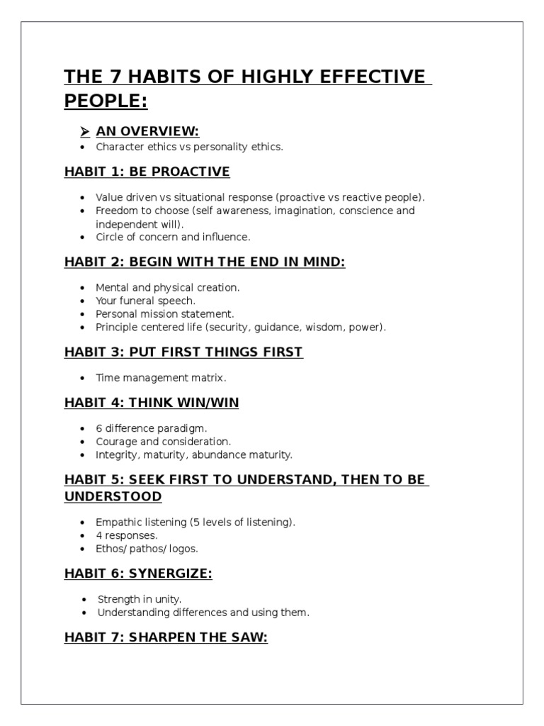 7 Habits of Highly Effective People Overview | PDF | Career & Growth