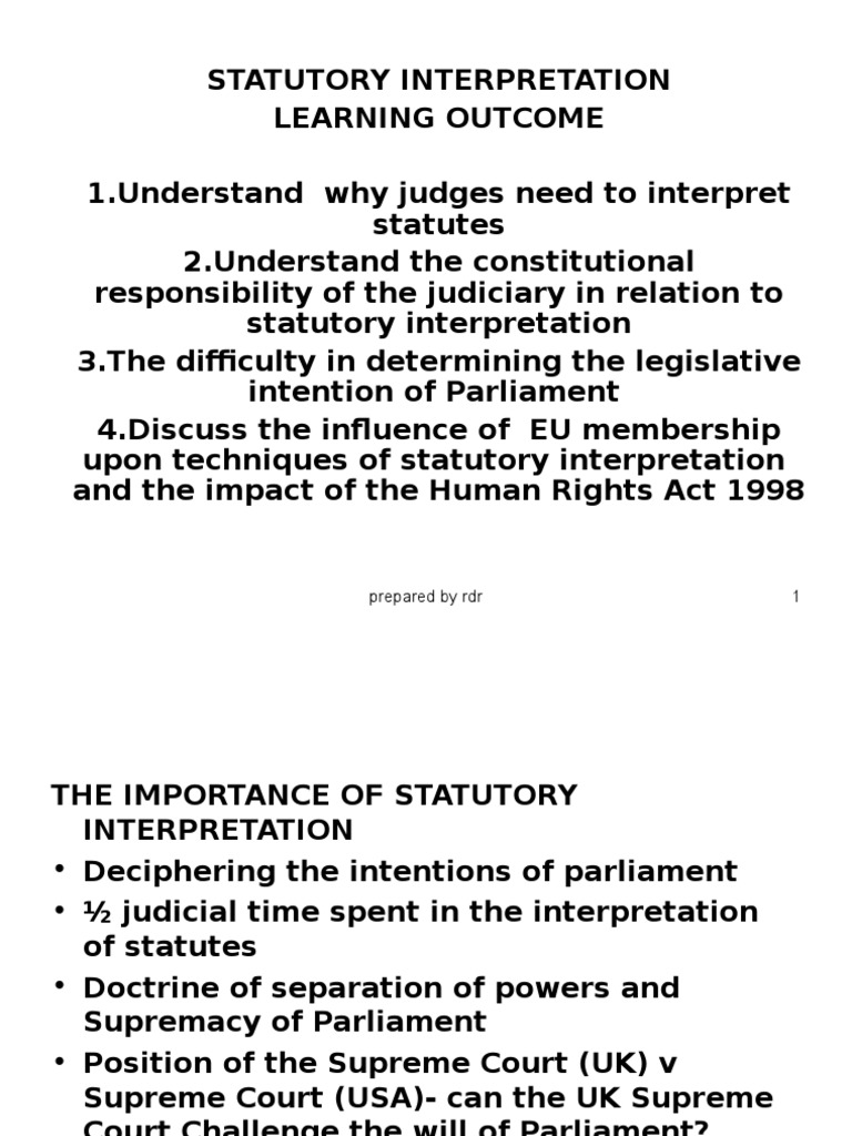 Statutory Interpretation Plain Meaning Rule Statutory Interpretation