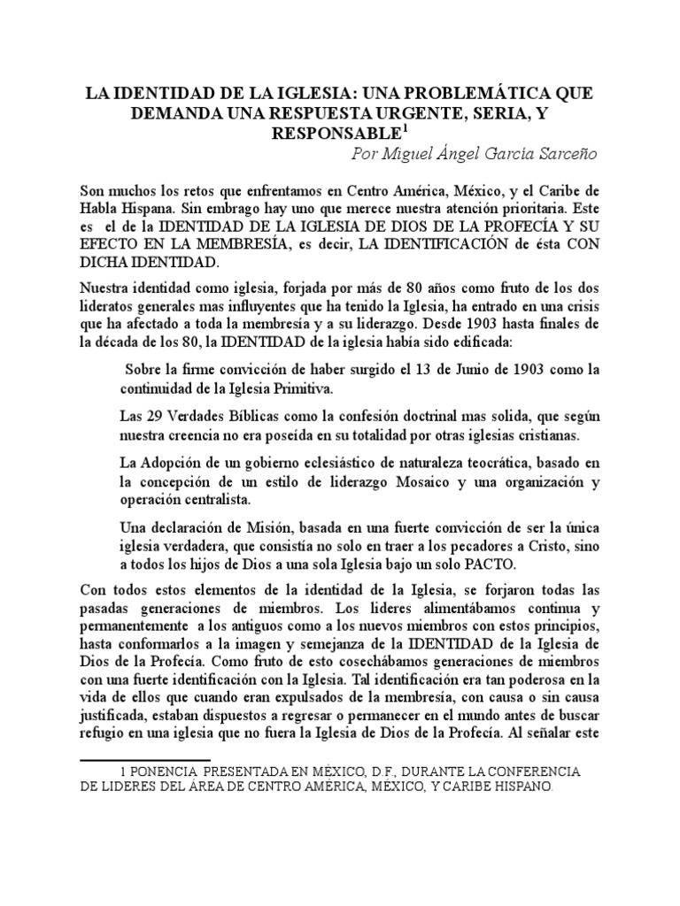 Crisis de Identidad en la Iglesia de Dios | PDF | Verdad | Iglesia Católica