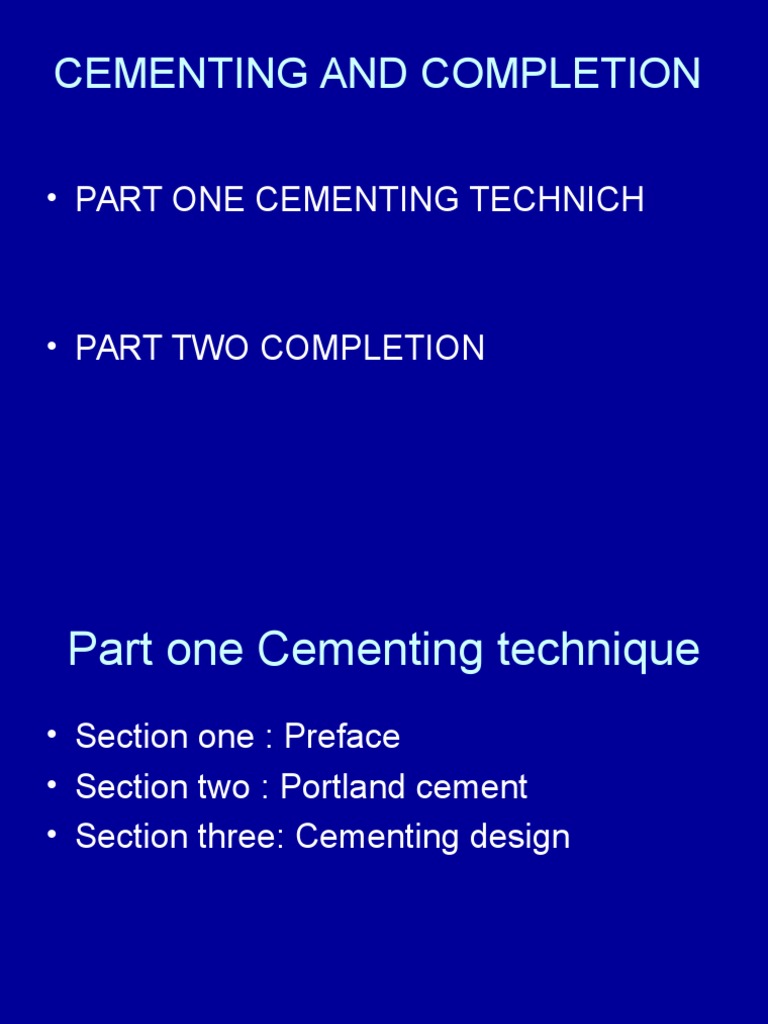 Cementing Techniques and Well Completion | PDF | Casing (Borehole ...