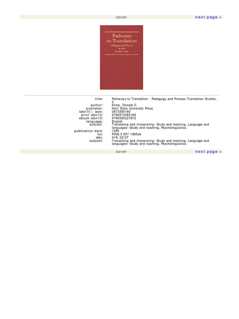 Teaching Translation And Interpreting Training Talent And Experience Pdf Download Free