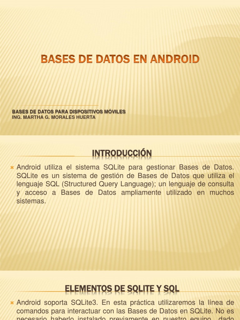 Bases de Datos SQLite en Android | PDF | Android (sistema operativo) | SQL
