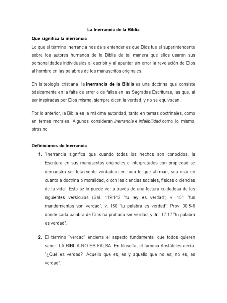 Infalible Significado Segun La Biblia
