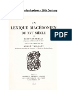 Macedonian Lexicon XVI Century - Un Lexique Macédonien Du XVie Siècle