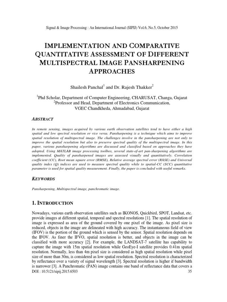 Comparative Study of Pansharpening Techniques | PDF | Image Resolution ...