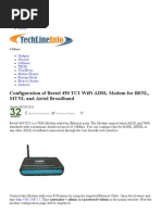 Configuration of Beetel 450 TC1 WiFi ADSL Modem For BSNL, MTNL and Airtel Broadband