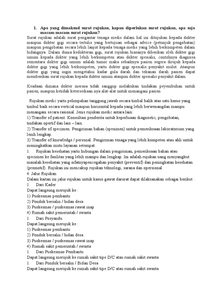 Apa Yang Dimaksud Surat Rujukan