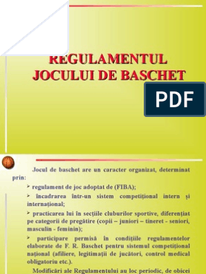 Regulamentul Jocului de Baschet | PDF