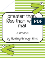 Greater Than, Less Than Work Mat: A Freebie