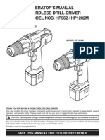 Operator'S Manual Cordless Drill-Driver MODEL NOS. HP962 / HP1202M