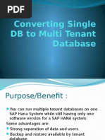 HANA Migrating Single DB To Multi Tenant Database