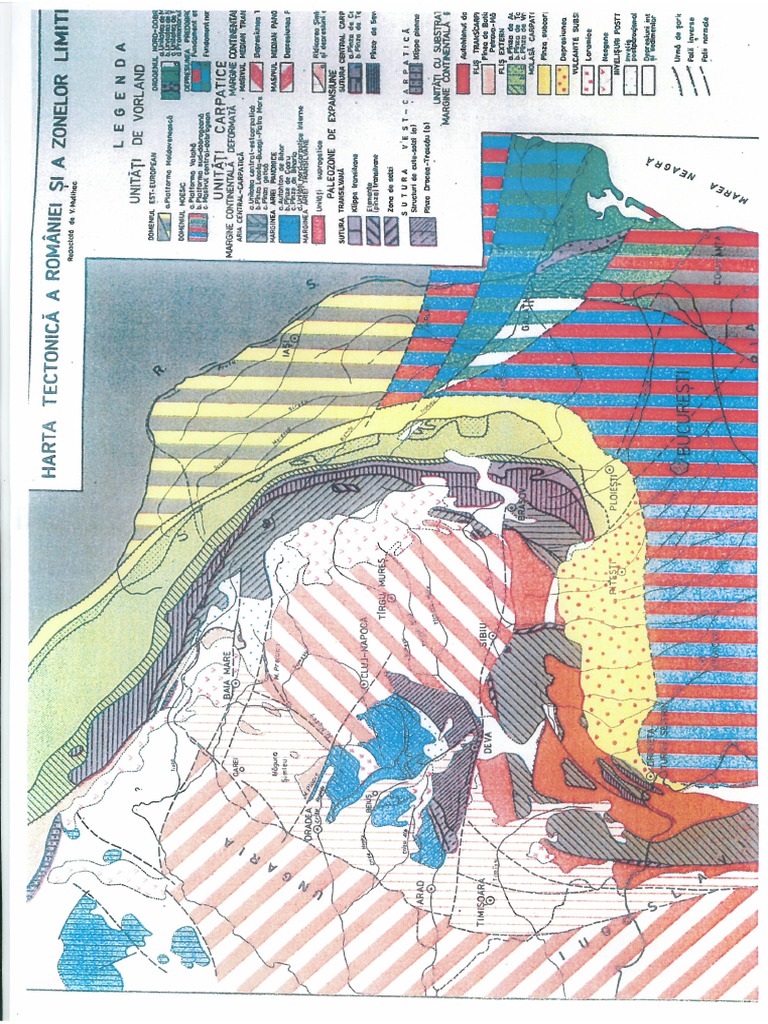harta tectonica a romaniei