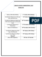 14 Amity Moot Court Competition, 2015 Timeline: 1 October, 2014 (Monday) 31 October, 2014 (Friday)