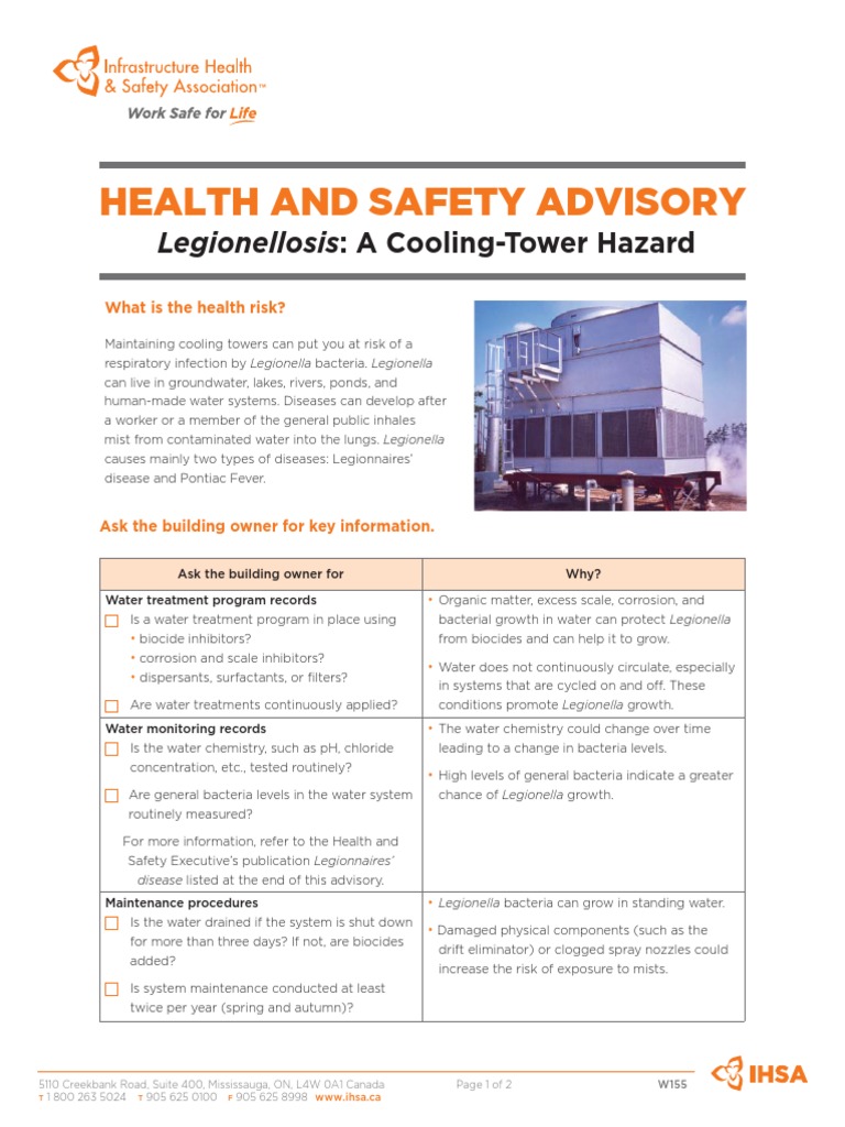 W155 Cooling Tower Hazard PDF Chemistry Wellness