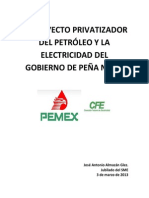 La Estrategia Privatizadora de EPN en Electricidad y Petróleo