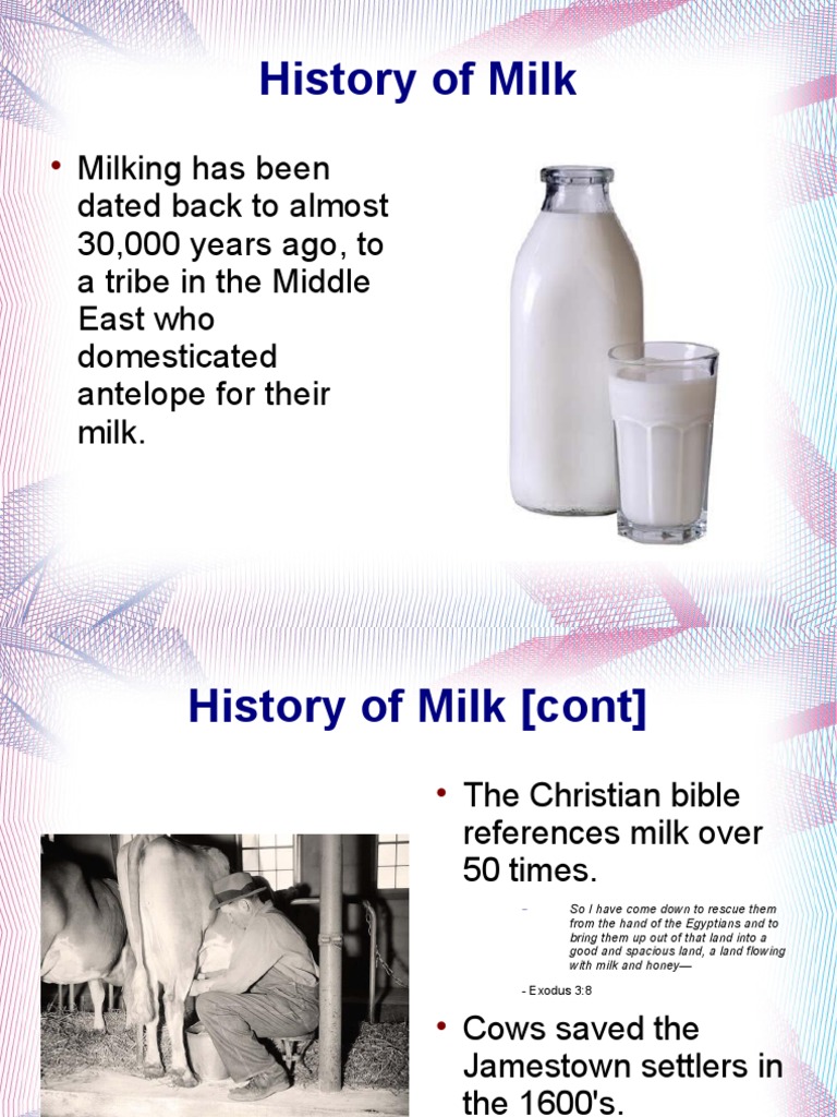 Milk Presentation Dairy Dairy Farming