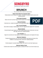 Songbyrd Brunch Menu