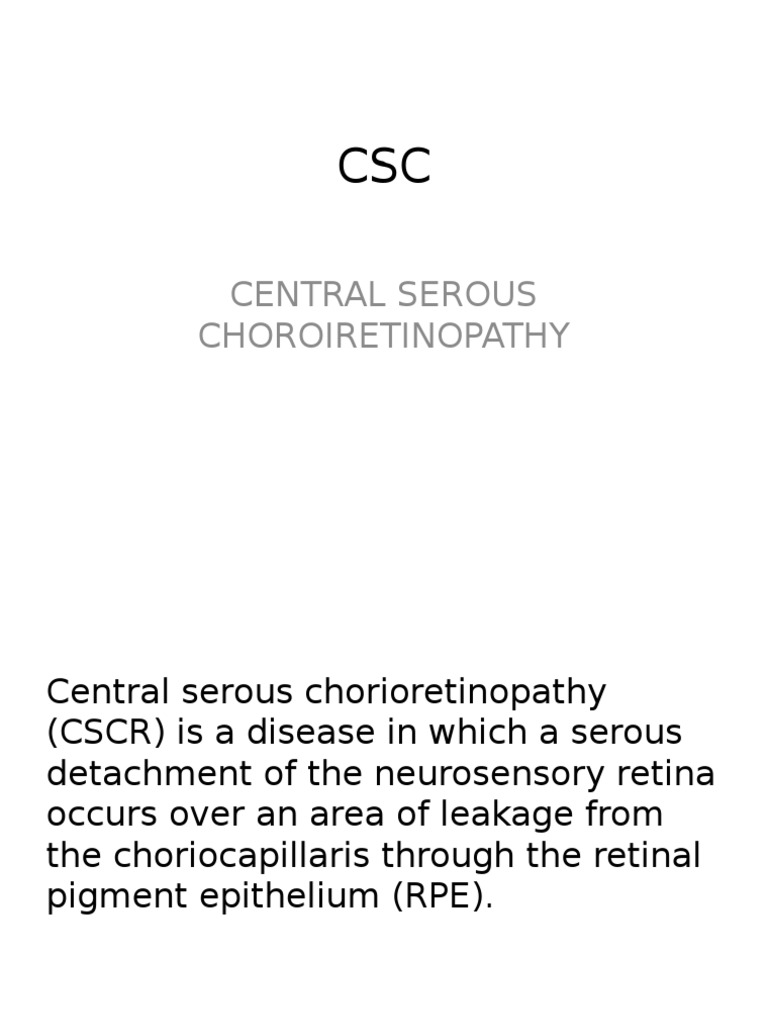 Central Serous Choroiretinopathy | PDF | Self-Improvement