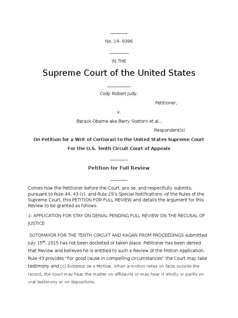 Petition For Rehearing FULL REVIEW PDF Supreme Court Of The United