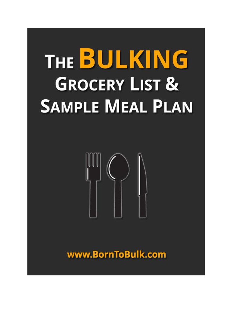 The Bulking Grocery List and Sample Meal Plan Descargar gratis PDF