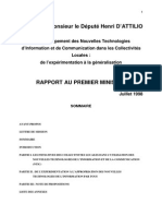 Le Developpement Des Nouvelles Technologies D Information Et de Communication Dans Les Collectivites Locales de L Experimentation A La Generalisation Rapport Au Premier Ministre PDF