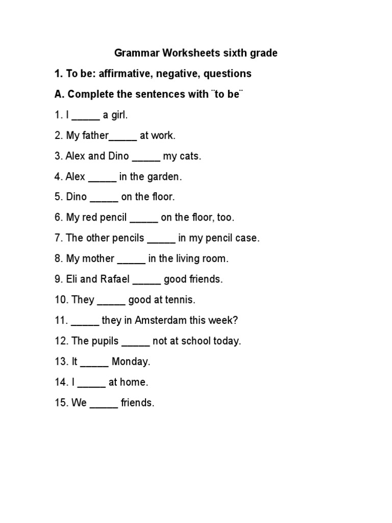 6th-grade-grammer-worksheets