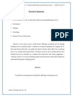 Executive Summary: IMDR, Pune Report On "Factors Affecting Recruitment Process" PGDM 2013-15