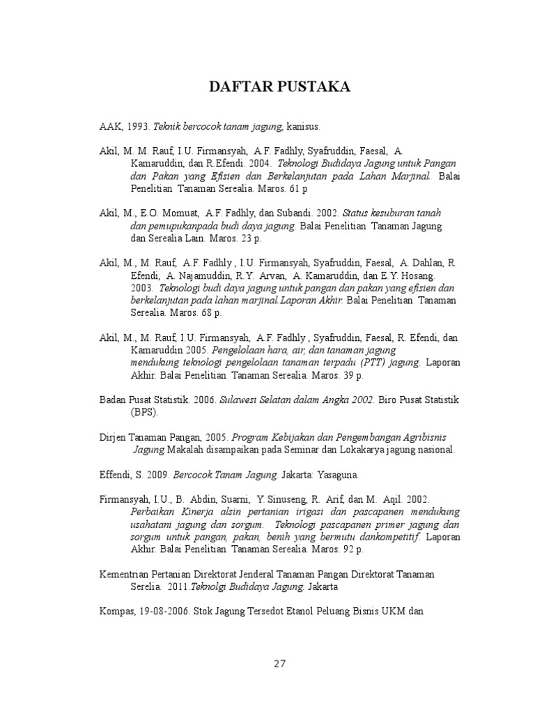 Daftar Pustaka Metodologi Jagung
