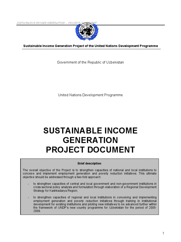 Sustainable Income Generation Project Document | PDF | Microfinance ...