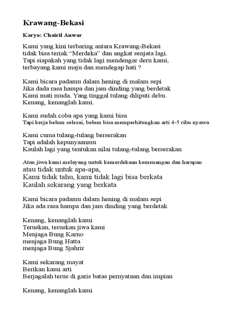 Makna Puisi Kesabaran Karya Chairil Anwar - 1553655101?v=1