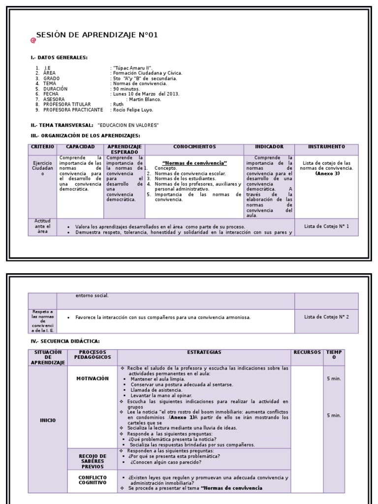 Normas de Convivencia en el Aula | PDF | Maestros | Aprendizaje