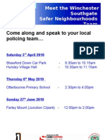 Come Along and Speak To Your Local Policing Team : Meet The Winchester Southgate Safer Neighbourhoods Team