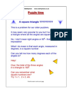 Maths Puzzle 05 Square Triangle Aa