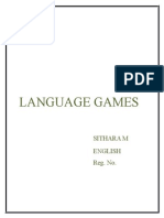 Language Games: Sithara M English Reg. No