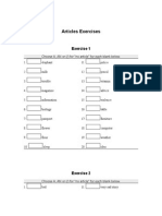 Articles Exercises