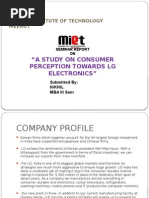 "A Study On Consumer Perception Towards LG Electronics": Meerut Institute of Technology Meerut