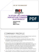 "A Study On Consumer Perception Towards LG Electronics": Meerut Institute of Technology Meerut