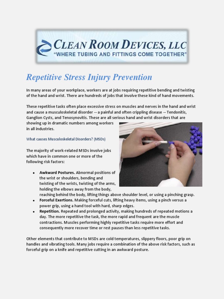 Preventing Repetitive Stress Injuries | PDF | Wellness | Medical