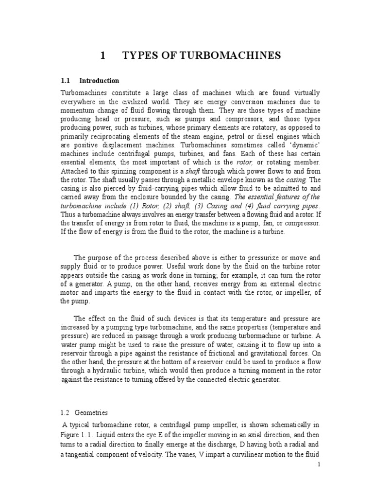 Overview of Turbomachinery Types | PDF | Turbomachinery | Turbine