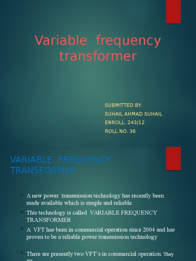 Variable Frequency Transformer Overview | PDF | Power Engineering ...